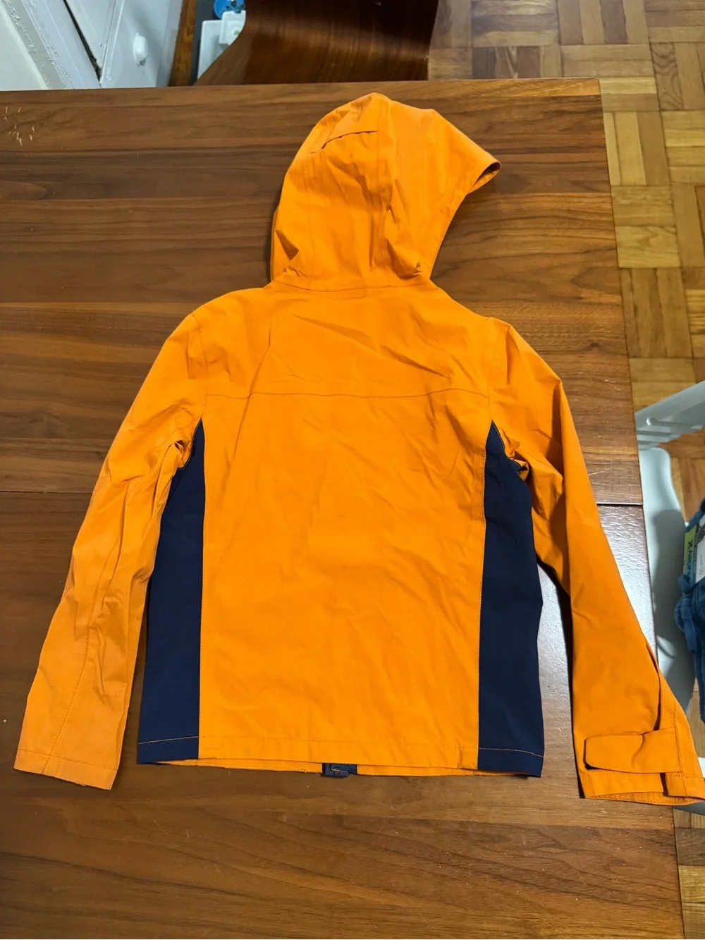 Vineyard Vines Orange Hooded Kids Raincoat with Navy Trim